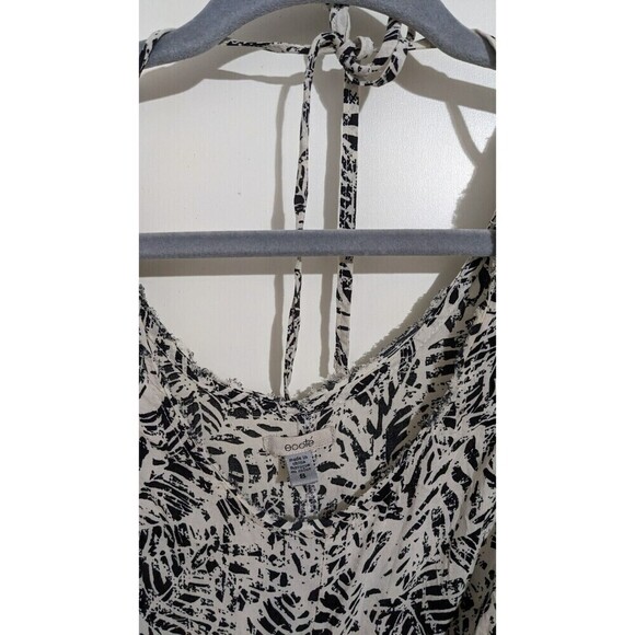 Ecote Urban Outfitters Blouse Black White Size Small Palm Leaf - Picture 7 of 8